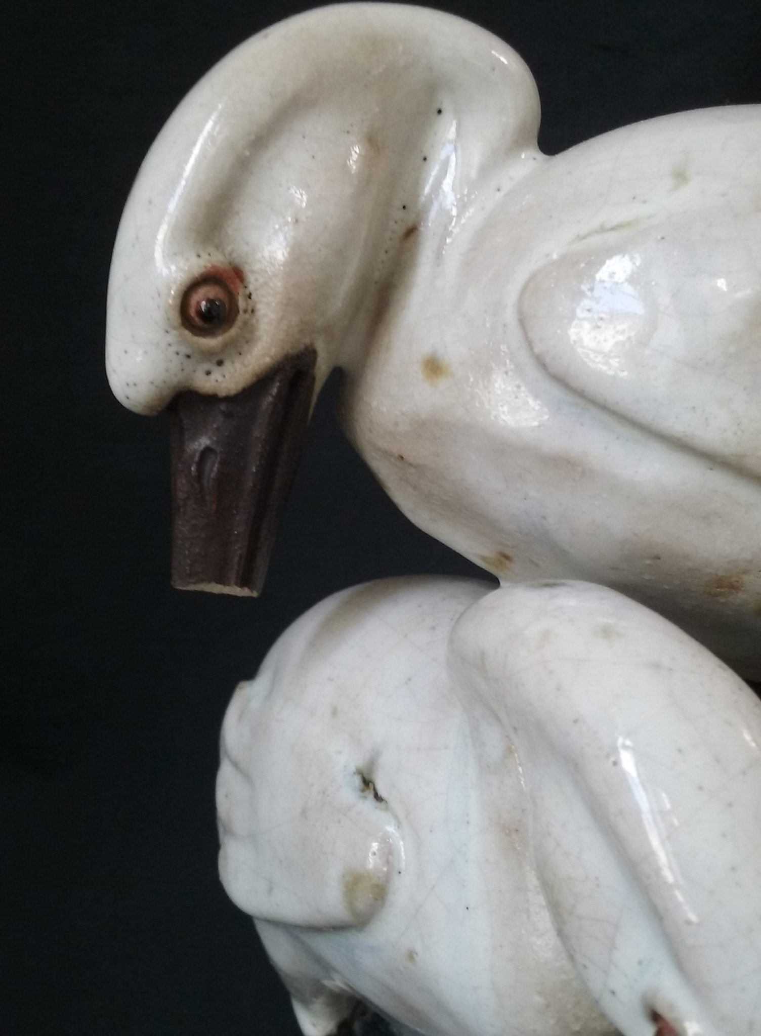oiseau grès céramique bec cassé