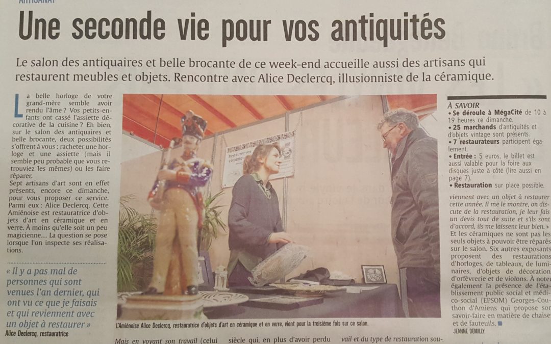 [Presse] – Courrier picard, salon des Antiquaires Amiens 2019