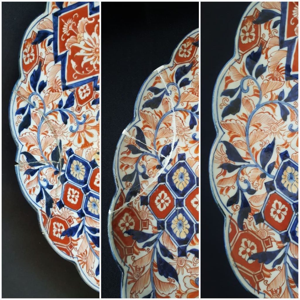 imari plat japonais restauration réparation céramique porcelaine